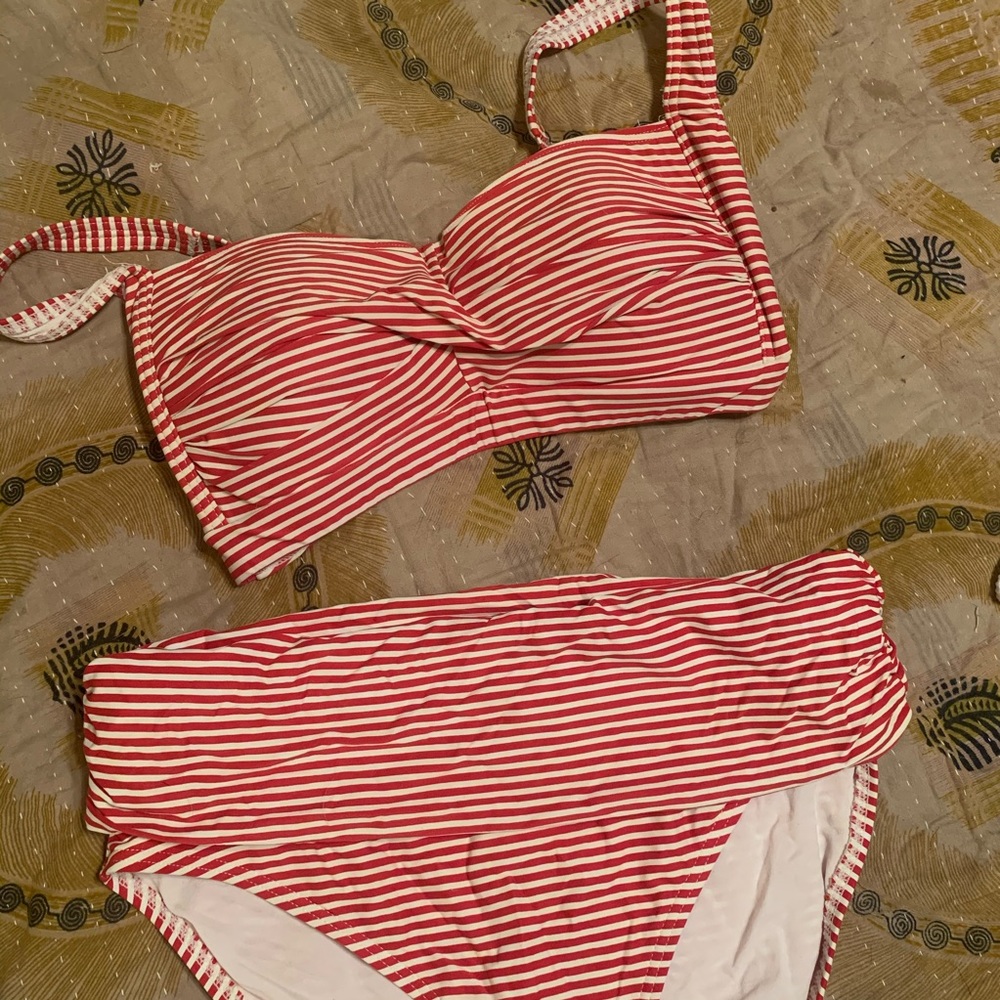 Red Striped Bikini